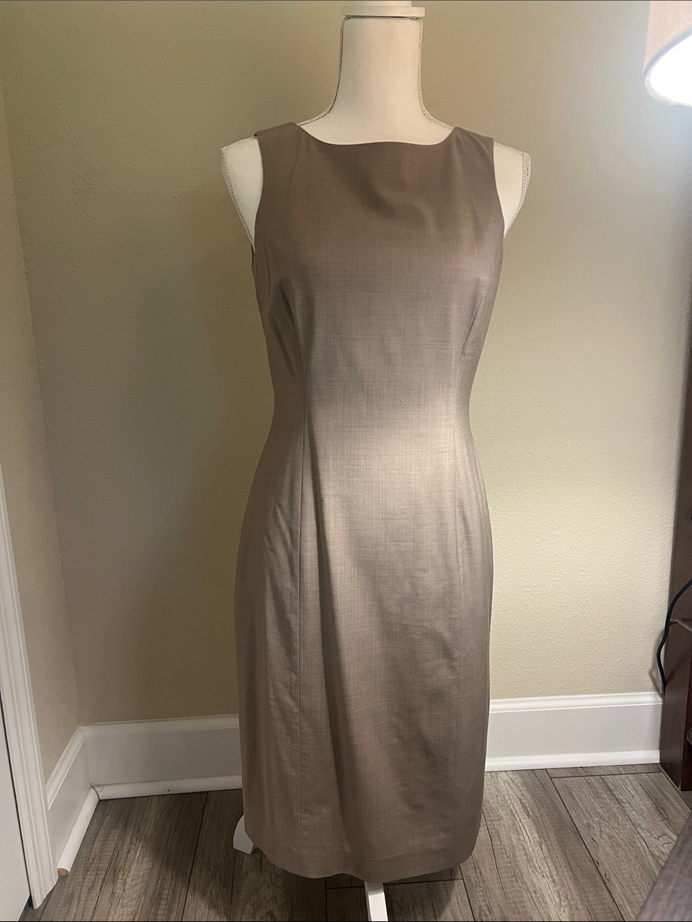 Classic Taupe Sheath Dress - Women's